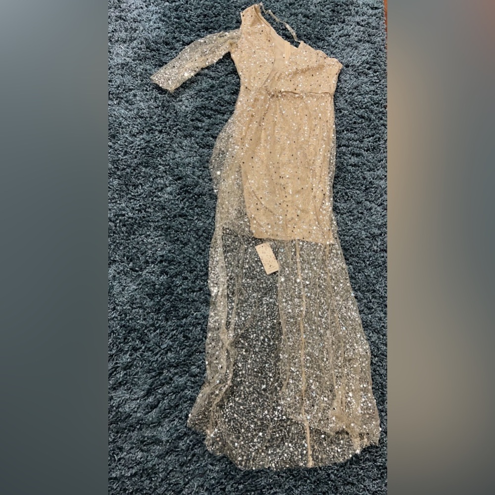 Beautiful sequin evening ball dress, reception and fancy date